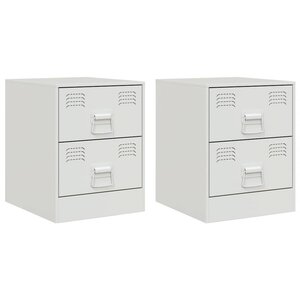 vidaXL Tables de chevet 2 Pièces blanc 34 5x39x44 cm acier