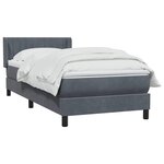 vidaXL Sommier à lattes de lit et matelas gris foncé 90x210 cm velours