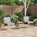 vidaXL Ensemble de jardin avec coussin acier