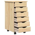 vidaXL Ensemble bureau et cabinet roulant MOSS 2 Pièces Marron