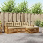 vidaXL Ensemble de canapés d'extérieur avec coussin Naturel et Beige