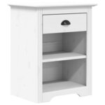 vidaXL Table de chevet BODO blanc 53x38 5x67 cm bois de pin massif