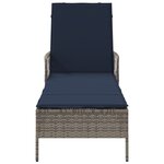 vidaXL Chaise longue Grise PE Rattan 157 x 55 x 92 cm Pliable