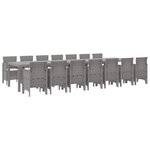 vidaXL Ensemble de salle à manger pour jardin 15 Pièces Gris clair