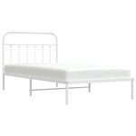 vidaXL Cadre de lit métal sans matelas et tête de lit blanc 107x203 cm