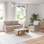 vidaXL Ensemble de Canapés 2 Pièces Beige Polyester