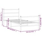 vidaXL Cadre de lit métal avec tête de lit/pied de lit noir 107x203 cm