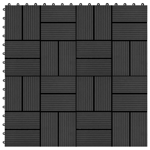 vidaXL Carreaux de terrasse 22 Pièces 30 x 30 cm 2 m² WPC Noir