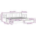 vidaXL Lit de jour avec gigogne et tiroirs sans matelas blanc 80x200cm