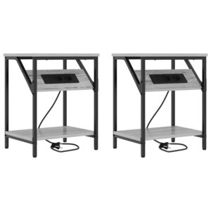 vidaXL Armoires de chevet 2 Pièces Sonoma gris 38 x 30 x 48 cm