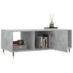 vidaXL Table basse gris béton 102x50x40 cm bois d'ingénierie