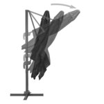 vidaXL Parasol de jardin en porte-à-faux et poteau en aluminium