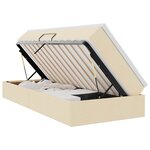 vidaXL Lit avec rangement et matelas Crème 90 x 190 cm Polyester