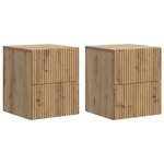 vidaXL Cabinet de chevet mural 2 pièces Chêne artisanal