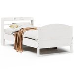 vidaXL Cadre de lit sans matelas blanc 75x190 cm bois de pin massif