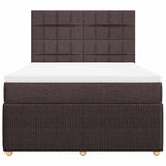 vidaXL Sommier à lattes de lit avec matelas Marron foncé 140x200 cm