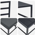 vidaXL Mobilier de jardin avec coussin 2 Pièces Noir Aluminium