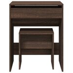 vidaXL Coiffeuse et tabouret chêne marron 60x40x113 5 cm