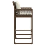 vidaXL Tabourets de bar jardin coussins lot de 2 marron résine tressée
