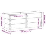 vidaXL Jardinière noir 150x50 cm bois massif de pin