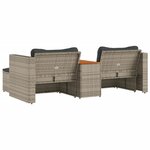 vidaXL Salon de jardin 5 Pièces avec coussins gris résine tressée acacia