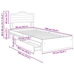 vidaXL Lit de Rangement avec tiroir Noir 90 x 190 cm Bois d'ingénierie