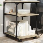 vidaXL Support d'imprimante à 3 niveaux chêne sonoma 43x48x64 cm