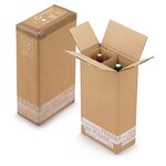 Caisse carton d'expédition pour bouteilles avec croisillons renforcés à montage manuel 1 magnum de vin ou champagne (lot de 20)