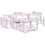 vidaXL Ensemble de canapés d'extérieur 9 pc Blanc et noir