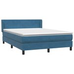 vidaXL Sommier à lattes de lit et matelas bleu foncé 140x210cm velours