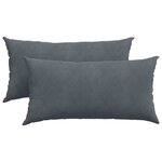 vidaXL Coussins de canapé 2 Pièces Gris foncé 80 x 40 cm