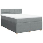vidaXL Sommier à lattes de lit avec matelas Gris clair 160x200cm Tissu