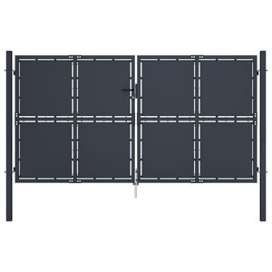 vidaXL Portail de jardin Acier 300 x 125 cm Anthracite