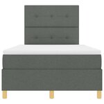 vidaXL Lit à ressorts avec matelas Gris foncé 120 x 190 cm tissu
