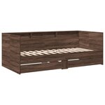 vidaXL Lit de jour avec tiroirs sans matelas chêne marron 90x190 cm