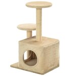 vidaXL Arbre à chat avec griffoir en sisal 60 cm Beige