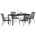 vidaXL Ensemble de salle à manger pour jardin 5 Pièces Noir