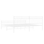 vidaXL Cadre de lit métal avec tête de lit/pied de lit blanc 200x200cm