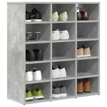 vidaXL Cabinet à chaussures Gris béton 77 5 x 30 x 83 5 cm