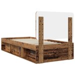 vidaXL Cadre de lit Bois ancien 75 x 190 cm Bois de pin massif