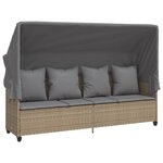 vidaXL Salon de jardin avec coussins 5 Pièces beige résine tressée