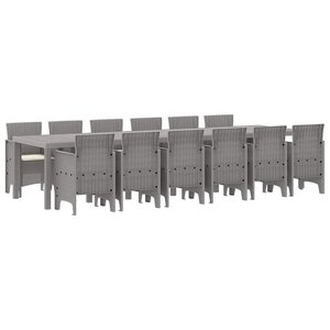 vidaXL Ensemble de salle à manger pour jardin 13 Pièces Gris clair