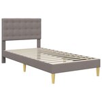 vidaXL Cadre de lit avec matelas Taupe 90 x 190 cm tissu