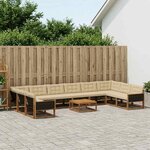 vidaXL Ensemble de canapés d'extérieur 11 Pièces Naturel et Beige