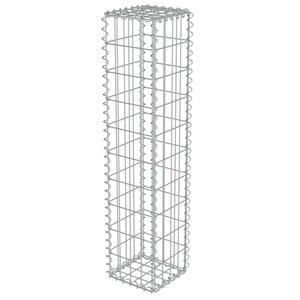 vidaXL Mur à gabion avec couvercles Acier galvanisé 20 x 20 x 100 cm