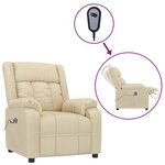 vidaXL Fauteuil inclinable électrique Crème Tissu