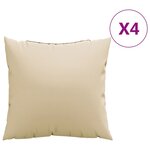 vidaXL Coussins de canapé lot de 4 beige 40x40 cm tissu