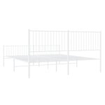 vidaXL Cadre de lit métal avec tête de lit/pied de lit blanc 193x203cm