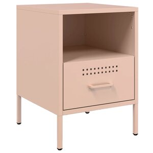 vidaXL Table de chevet rose 36x39x50 5 cm acier laminé à froid