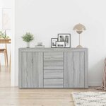 vidaXL Buffet Sonoma gris 120 x 36 x 69 cm Bois d'ingénierie